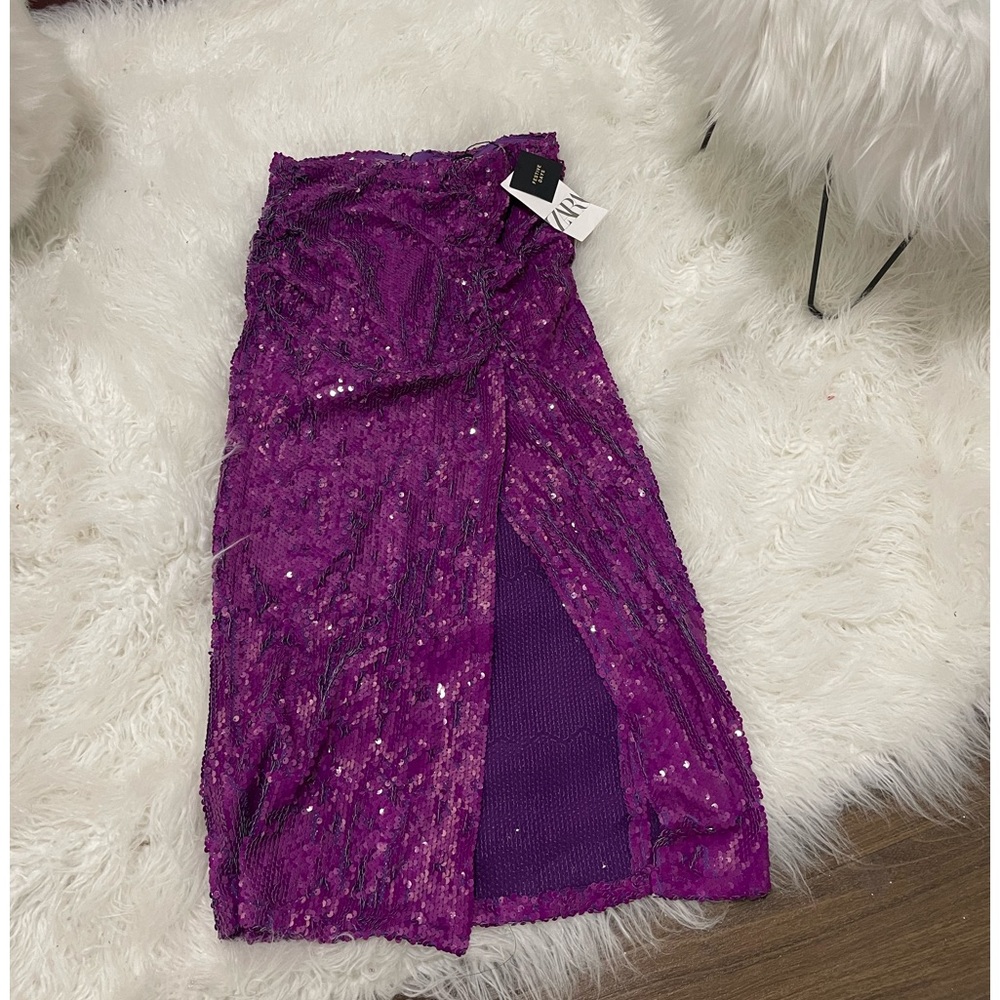 - Zara blogger purple sequins skirt